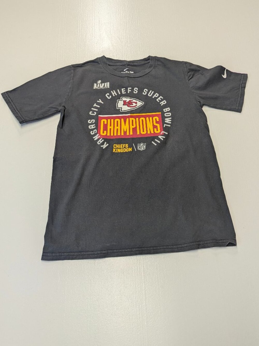 Nike Dark Gray K.C. Chiefs Tee Youth Large (14/16)/Women's Small
